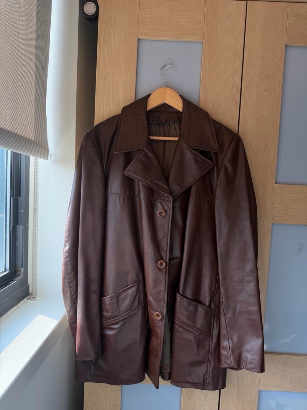 Real Leather Blazer Coat Jacket